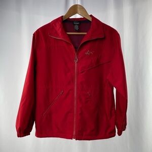 Greg Norman Collection Red Full Zip Golf Windbreaker Jacket Men's Medium